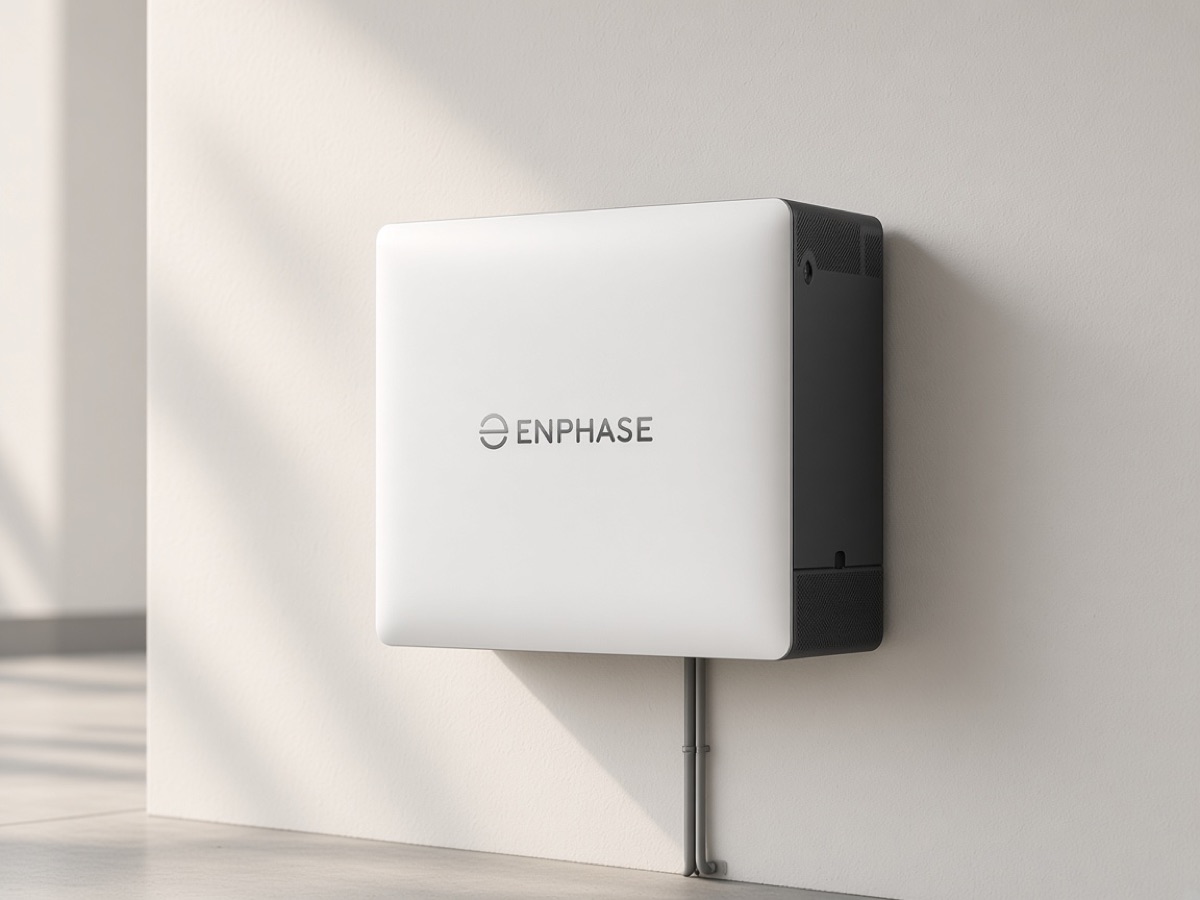 Enphase IQ Battery 10C mounted on a garage wall