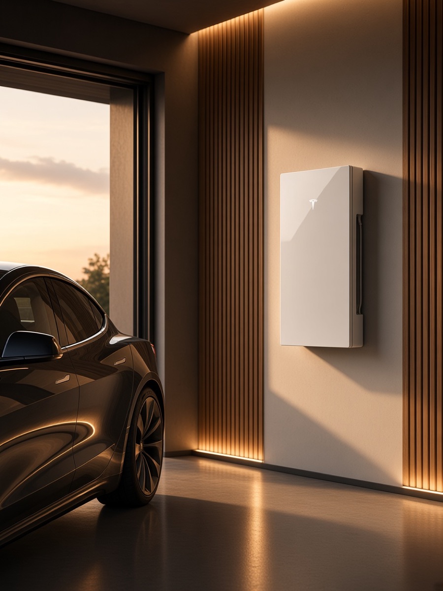 A Tesla Powerwall 3 home battery in a garage